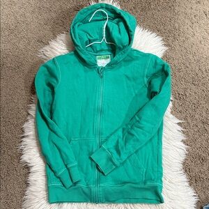 PACT 100% Organic Cotton Girls Size 10/12 Green Full Zip Hoodie‎